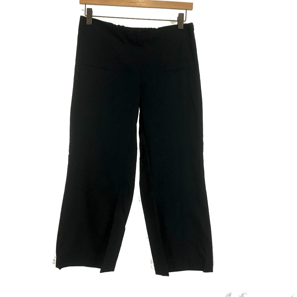 Womens Size 0 0x25 Shosh New York Black Wide-Leg Cropped Pants